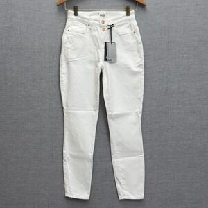 Paige Bombshell‎ Ankle Double Button White Jeans Size 24